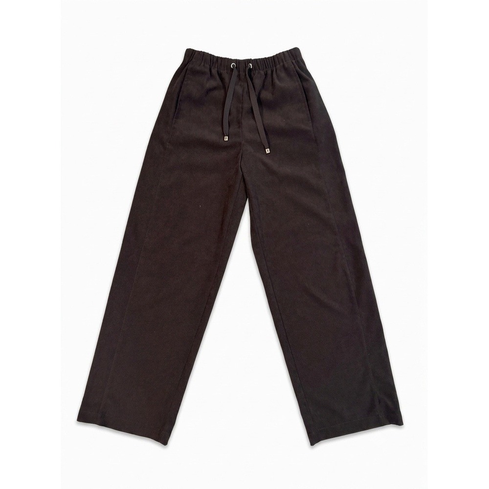 ZARA Trousers Women Brown XS Beige D-String Gold Tips Relaxed Casual Poly Blend